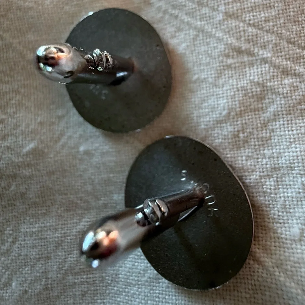 VINTAGE SWANK‎ Silver-TONE CUFFLINKS Signed Estate